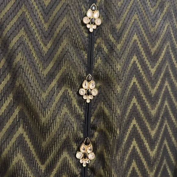 Black and Green Chevron Long Tunic - Picture 3 of 4